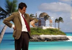 Mr Bean on Epstein Island Meme Template