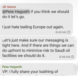 Vance Hegseth Signal Conversation Meme Template