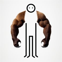 A stick figure with bear arms Meme Template