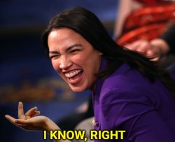 A. O. C. I KNOW RIGHT Meme Template