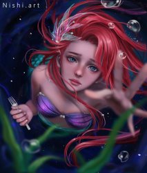 ariel's iconic pose Meme Template