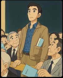 man standing ghibli Meme Template