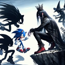 Sonic fighting.. a goth? Meme Template