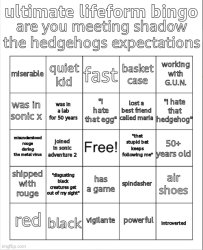 ultimate lifeform bingo by getawax Meme Template