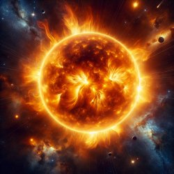 A picture of the sun burning in space Meme Template