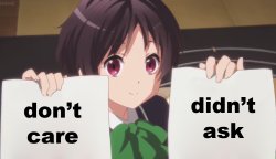 don't care didn't ask anime Meme Template