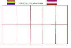 10 characters i go gay for Meme Template