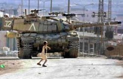 Palestinian kid vs Zionist Tank Meme Template