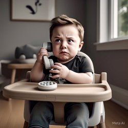 Baby Musk on Phone Meme Template