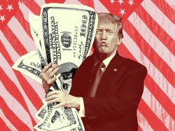 Trump holding money Meme Template