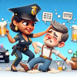 Police officer arresting a drunk person Meme Template
