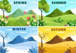 All four seasons Meme Template