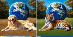 tiger falling on dog Meme Template