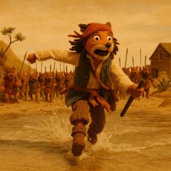 Jack Sparrow Running From Natives Fantastic Mr. Fox Meme Template