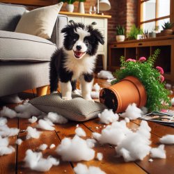 Puppy wrecking the house Meme Template