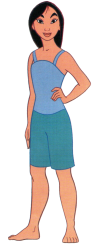 Fa Mulan in her Tank Top and Shorts Meme Template