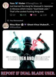 Repost If Dual Blade User Meme Template