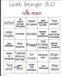 ixel bingo 3.0 : > Meme Template