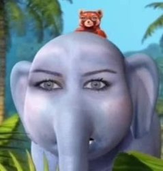Cursed barbie elephant Meme Template