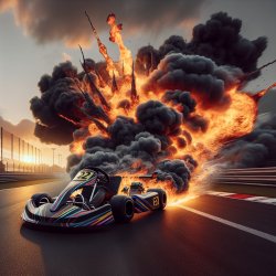 A go kart on fire Meme Template