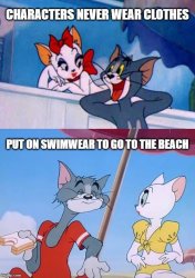 Cartoon animals and clothes Meme Template