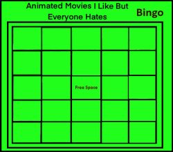 animated movies i like but everyone hates bingo Meme Template