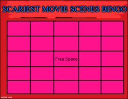 scariest movie scenes bingo Meme Template