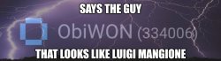 Says the guy that looks like Luigi Manigone Meme Template