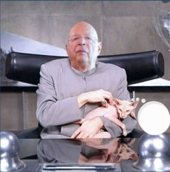 Klaus Schwab's thinking cat Meme Template