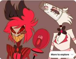 Alastor and Angel who is stuck Meme Template