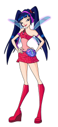 Magic Winx Charmix Musa in her Brooch and Bag Meme Template