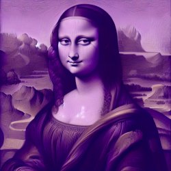 Monalisa painting in purple color Meme Template