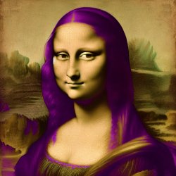 Monalisa painting in purple Meme Template
