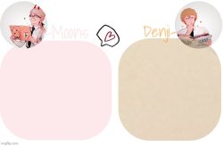 Moons X Denji announcement template Meme Template