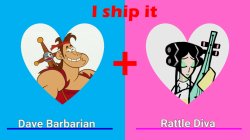 I Ship it Dave Barbarian and Rattle Diva Meme Template