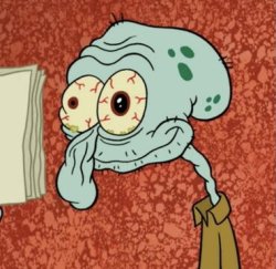 Squidward Sleep Deprived Meme Template