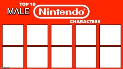 top 10 male nintendo characters Meme Template