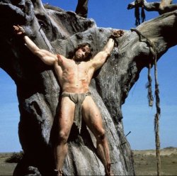 Arnold on the Cross Meme Template