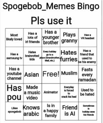 Spogebob_Memes bingo Meme Template