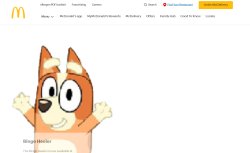 bingo heeler on the mcdonalds website Meme Template
