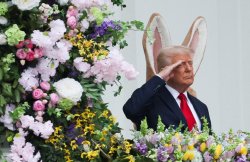Trump with easter bunny ears Meme Template