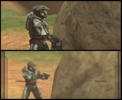 Red vs Blue They Can't See Me Meme Template