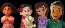 Childhood Mirabel Mei Asha and Raya Meme Template