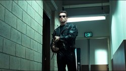T 800 shooting the T1000 at the mall Meme Template