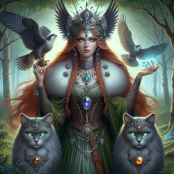 Goddess Freya and her cats Meme Template