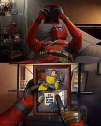 Deadpool Bed Meme Template