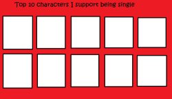 top 10 characters i support being single Meme Template