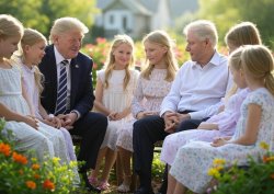 Donald Trump Bill Clinton blonde girls rape pedophiles Meme Template