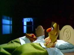 Burt and ernie talking in bed Meme Template