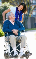 Pushing Grandpa's wheelchair Meme Template
